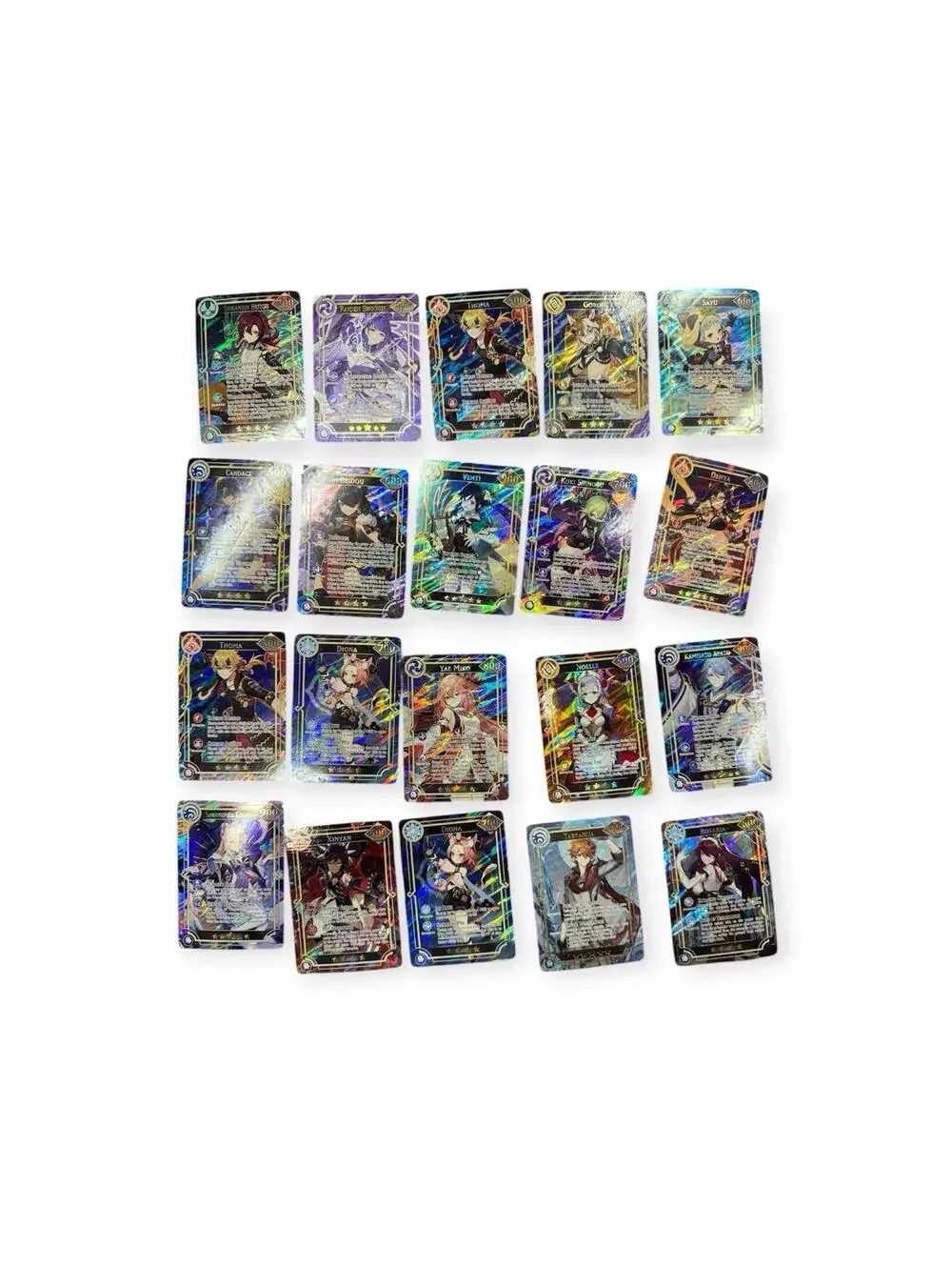 (RA) 63x Genshin Impact Holographic Cards Lot Anime Trading Cards Foil Bundle
